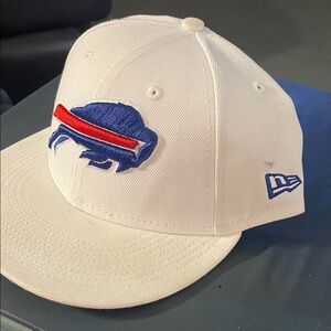 White Cap with Blue and Red Logo